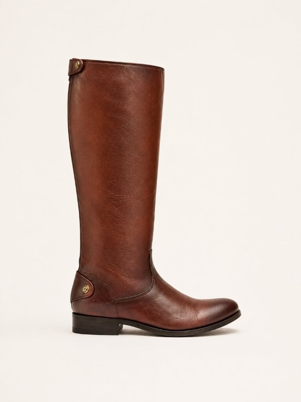 FRYE Melissa Button Back Zip Cognac Leather Boot